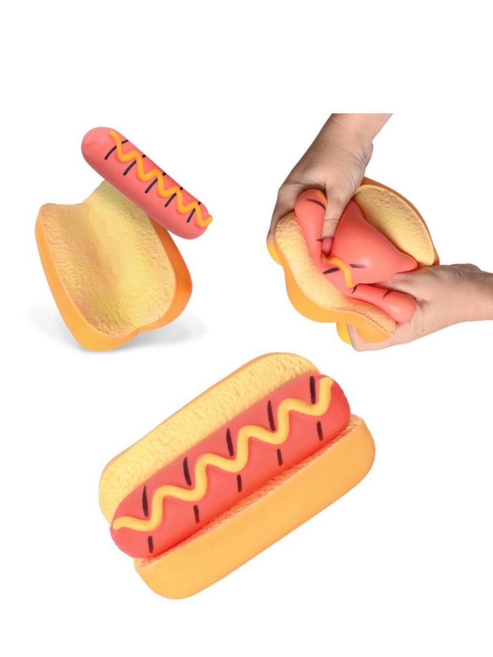 Sunny days Squeeezy hot dog squishy fidget toy